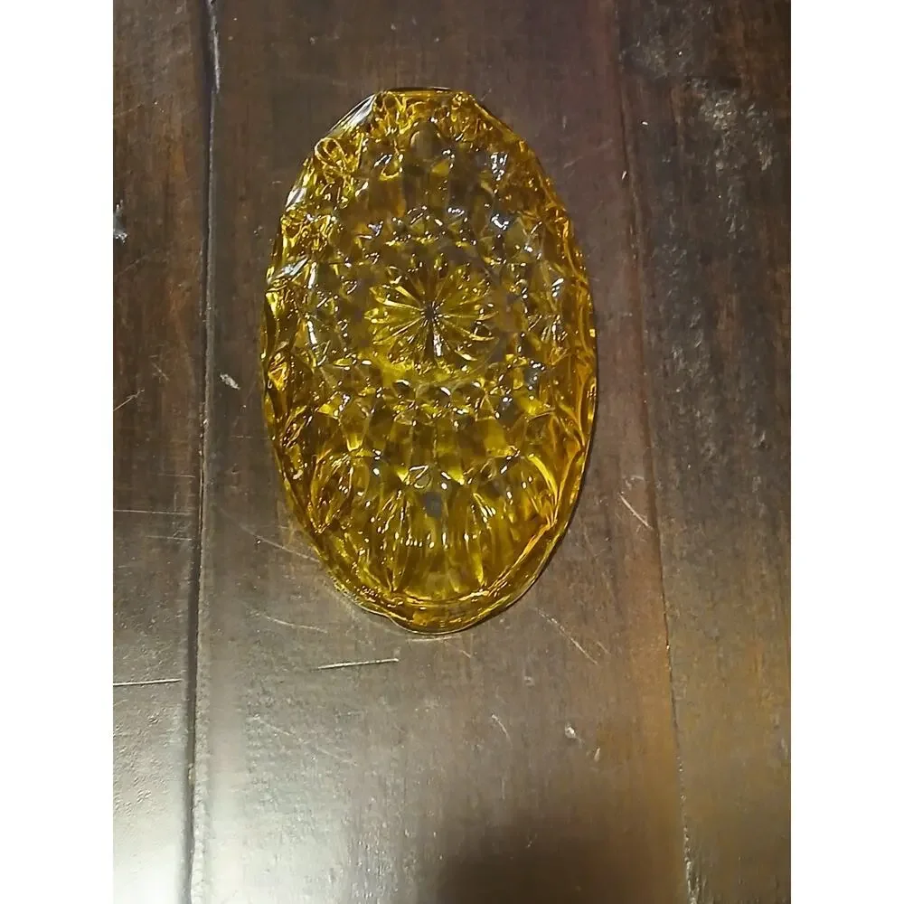 Vintage MCM Amber Better Dish with Lid Glass Oval Anchor Hocking Fairfield